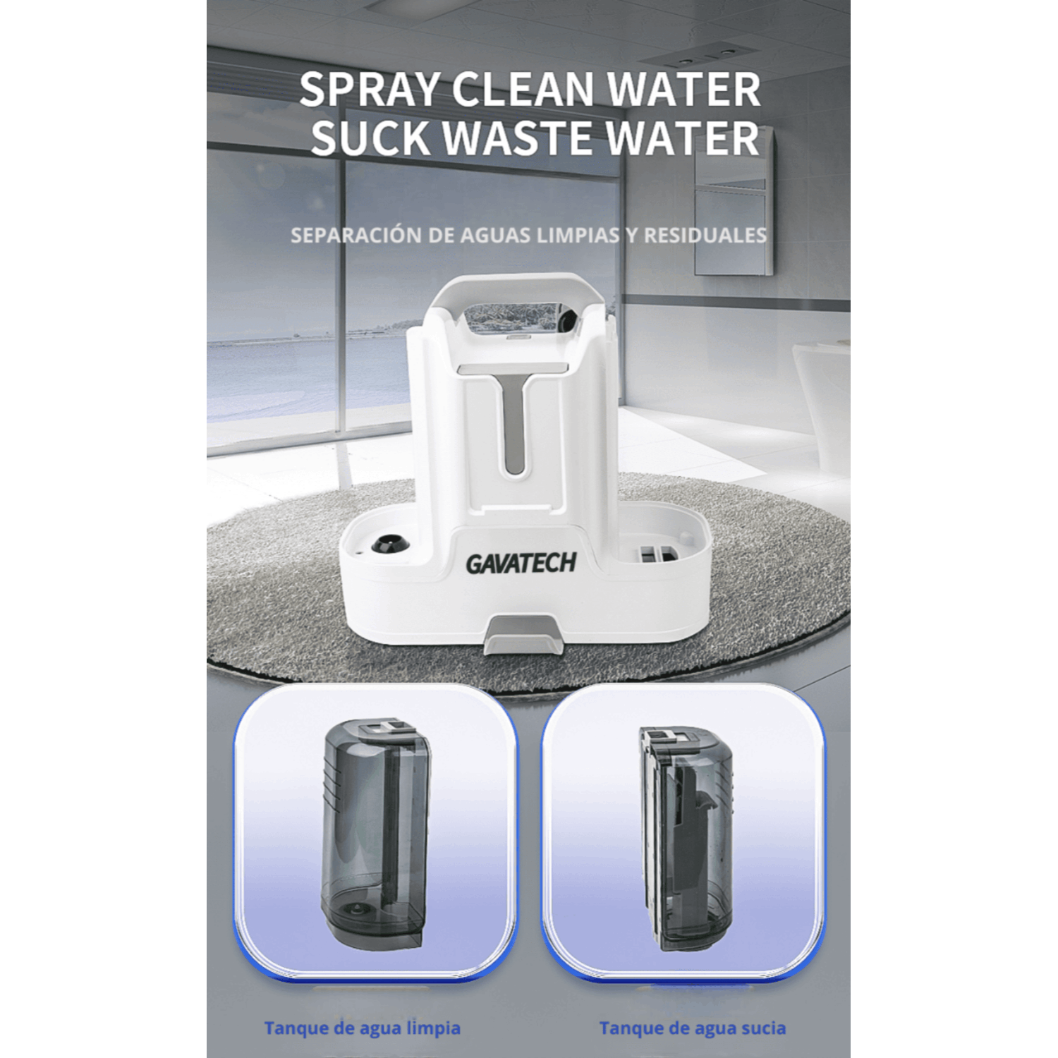 Aspirador limpia tapicerías y alfombras Limpiador de manchas multisuperficie, máquina para limpiar tapicerias, sofás, moquetas, cristales. Aspiradora de agua tapiceria con 5 accesorios