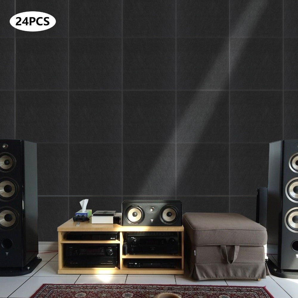 24 piezas OUKANING Paneles Acústicos de Alta Resistencia para Estudio en Casa, Paneles de Pared con Aislamiento Acústico de Alta Densidad y Reducción de Ruido, Paneles Absorbentes de Sonido para Estudio de Grabación, Oficina, Sala de Podcast - Gris//, Ins