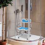 Silla de ducha con respaldo para baño seguridad y asistencia diaria | 150 kg y ajustable