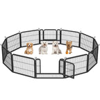 Costoffs Jaula para Perros de 80 x 60 cm con Puerta y Anillos para Piso, Ideal para Uso Interior y Exterior