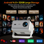 Proyector | Proyector XGODY Android 14, Decodificación Full HD 8K, Gimbal A6Pro Local 1080P, 550 ANSI Lúmenes, Autofocus y Corrección Keystone