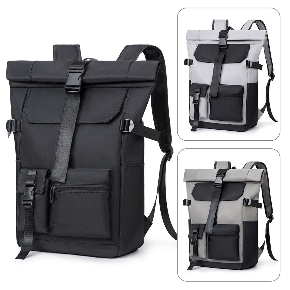 Mochila de Viaje Moderna de 20L/26L para Hombres, Mujeres, Estudiantes, Mochila Escolar Ligera con Tapa Enrollable, con Cremallera Antirrobo, Mochila Ligera para Senderismo, Viajes y Deportes al Aire Libre