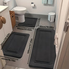 Juego de 3 alfombras antideslizantes para baño, tapete de baño grueso súper absorbente, almohadilla suave de secado rápido, con tapete de inodoro en forma de U, tapete para piso de baño, tapete de ducha, bañera, habitación de ducha, suministros de baño, d