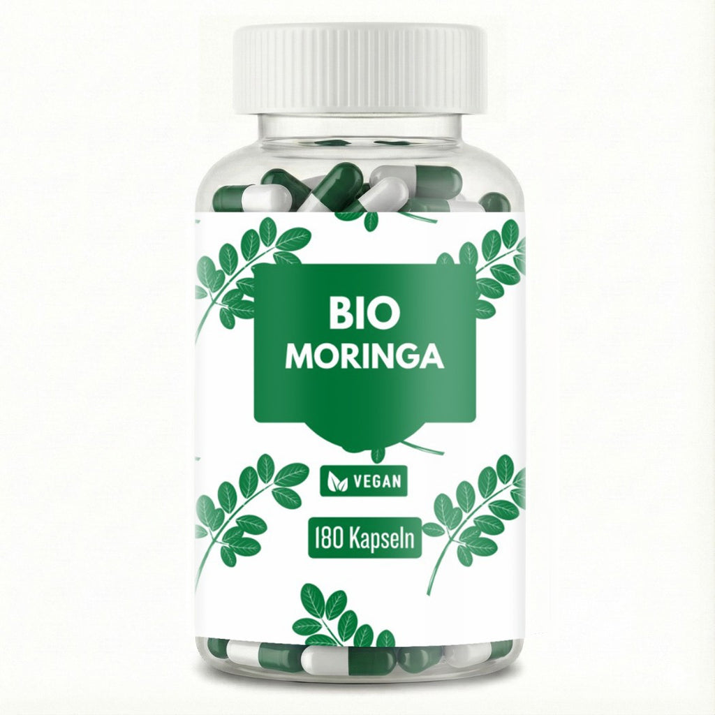 Cápsulas de Moringa de Alta Dosis – 1500 mg Dosis Diaria – 180 Cápsulas Veganas de Moringa – Hechas de Polvo de Moringa – Suplemento de Moringa Probado en Laboratorio – Sin Aditivos