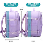 Mochila de cabina expandible 40x25x20-25cm | compartimiento para zapatillas | Mochila casual compatible con portátil 14 pulgadas