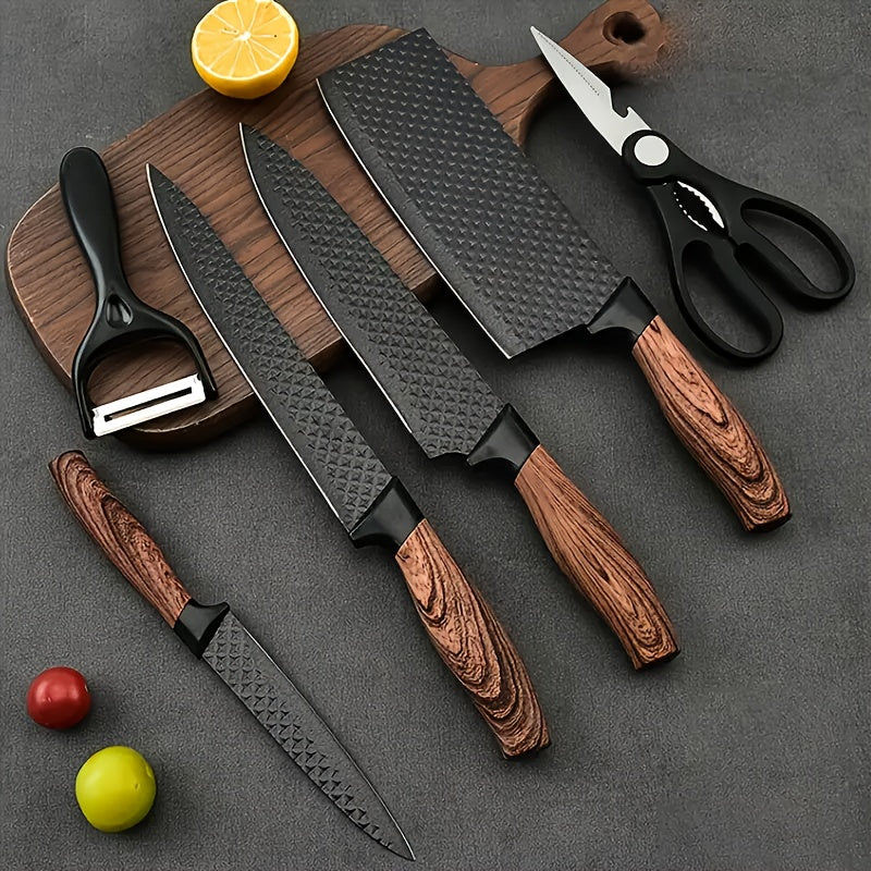 [Especial del Chef | Cuchillo de Cocina] Juego de 6 Cuchillos Profesionales Ultra Afilados, Cuchillo para Cortar Verduras, Cuchillo para Picar Carne, Cuchillo para Frutas, Tijeras Multiusos, Juego de Cuchillos de Cocina Adecuado para Hogar, Cocina, Cocina