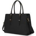 IGOLUMON Bolso de Mano para Mujer, Bolso Tote Grande Negro para Laptops de hasta 39.62 cm, Hecho de Cuero Sintético, Ideal para el Trabajo y la Escuela