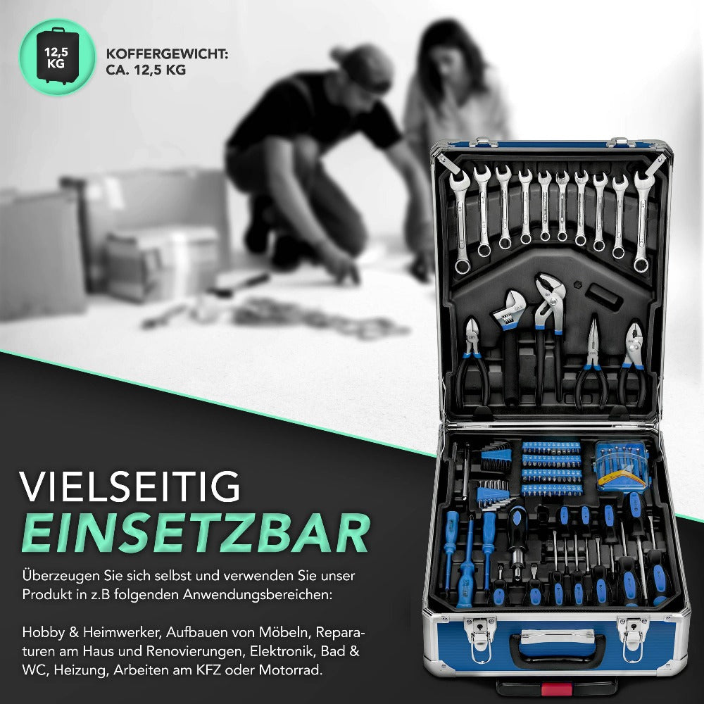 TRESKO® Juego de Herramientas Completo de 1400 piezas | Gabinete de Herramientas Lleno | Caja de Herramientas XXL | Bolsa de Herramientas con Herramientas | Carro de Herramientas | Acero al Cromo-Vanadio