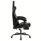 Silla de Juego y Oficina, Silla de Computadora con Reposapiés, Reposacabezas y Soporte Lumbar, Silla Ergonómica, Silla Giratoria y Ajustable en Altura, Opciones en Gris, Beige, , Marrón y Verde