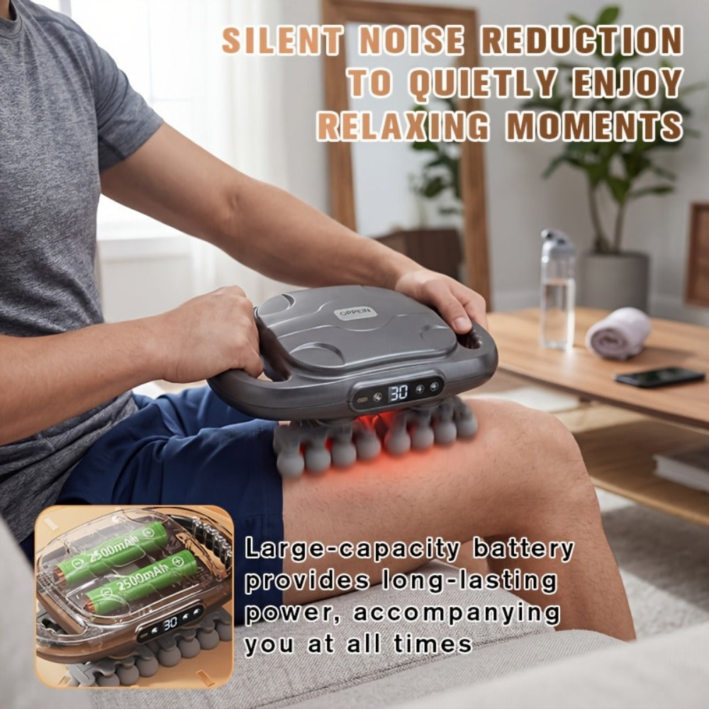 Masajeador multifuncional de 12/42 cabezales, masajeador eléctrico corporal, compresa caliente, relaja músculos, apto para cuello, hombros, espalda y piernas, 9 modos de ajuste, pistola masajeadora, apto para fitness en casa, deportes al aire libre, relaj