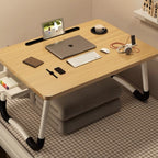 Mesa plegable multifunción para cama y sofá con portavasos, 60×40×28 cm, mesa auxiliar con atril para leer en la cama, bandeja multifunción para ordenador, libros, trabajo y estudio en casa (con cajón / sin cajón)