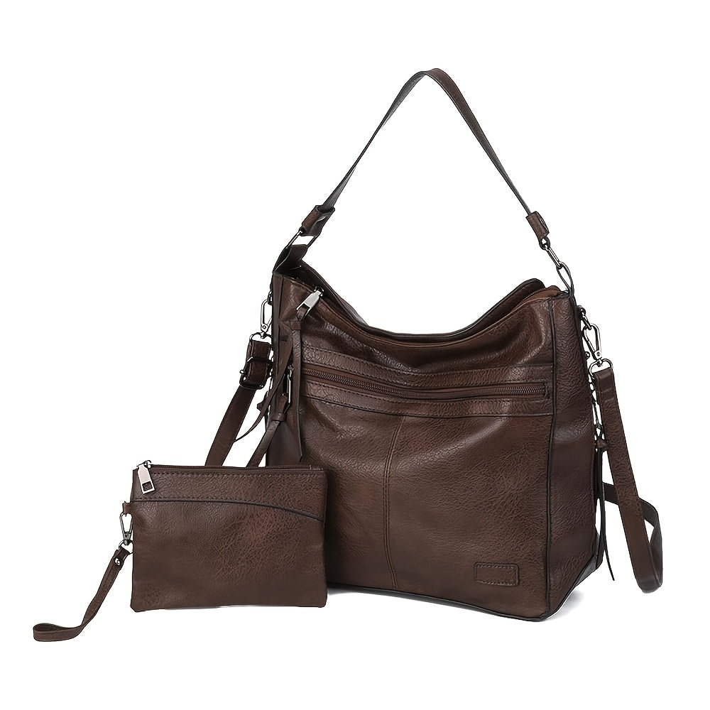 Mochila-bolso tote simple de gran capacidad con múltiples bolsillos para desplazamientos diarios, bolso de mano para usar bajo el brazo, casual y versátil, bolso cruzado de hombro único de gama alta