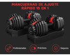 Costoffs Mancuernas Ajustables 15 en 1 con Ajuste Rápido de 1 Segundo, Mancuernas Cortas para Entrenamiento de Fuerza, Entrenamiento, Entrenamiento Físico, Pesos Ajustables para Hogar y Gimnasio