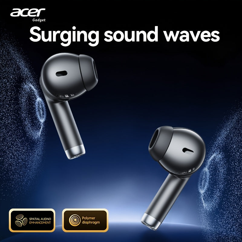 Auriculares Bluetooth | [Producto oficial auténtico de Acer] Auriculares inalámbricos TWS OHR617 con graves profundos, sonido estéreo, batería de