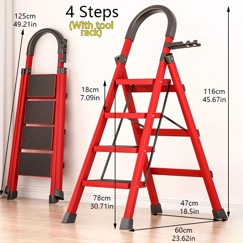 Escalera plegable para limpieza, almacenaje y bricolaje | metal y plegable