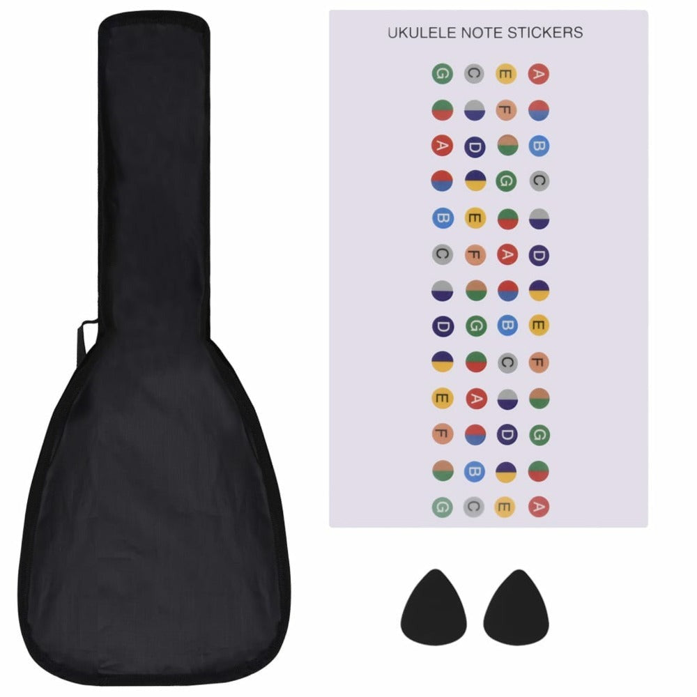 Set de Ukulele Soprano de Tilo con Bolsa y 2 Púas Escala para Instrumento Cuerda Instrumento Guitarra Hawaiana Uke Rosa 53.34 cm