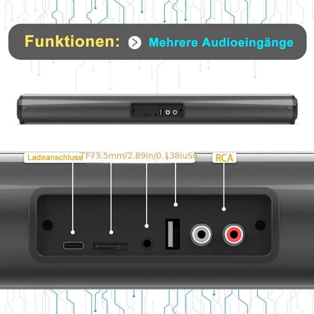 Barra de sonido inalámbrica con subwoofer y control remoto, sistema de cine en casa para TV, altavoces