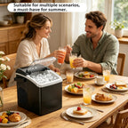 Fabricante de hielo comercial de doble uso con diseño de tapa transparente, refrigeración eficiente, duradero, ideal para restaurantes y bares, perfecto para cocinas de oficina