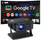 Proyector de cine en casa compacto con compatibilidad 4K, resolución local 720P, activación por voz y ajuste trapezoidal automático, ideal para streaming, dormitorio y aplicaciones de oficina