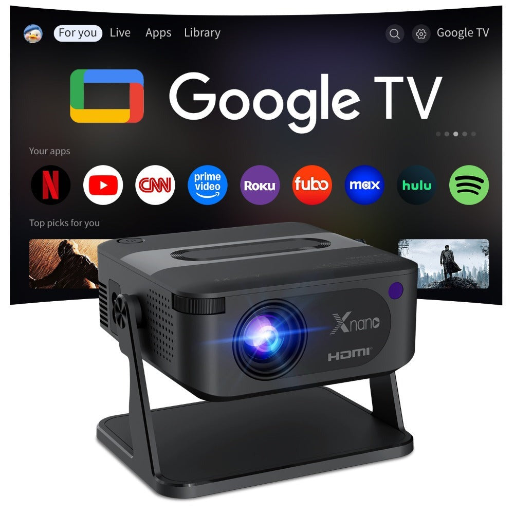 Proyector de cine en casa compacto con compatibilidad 4K, resolución local 720P, activación por voz y ajuste trapezoidal automático, ideal para streaming, dormitorio y aplicaciones de oficina