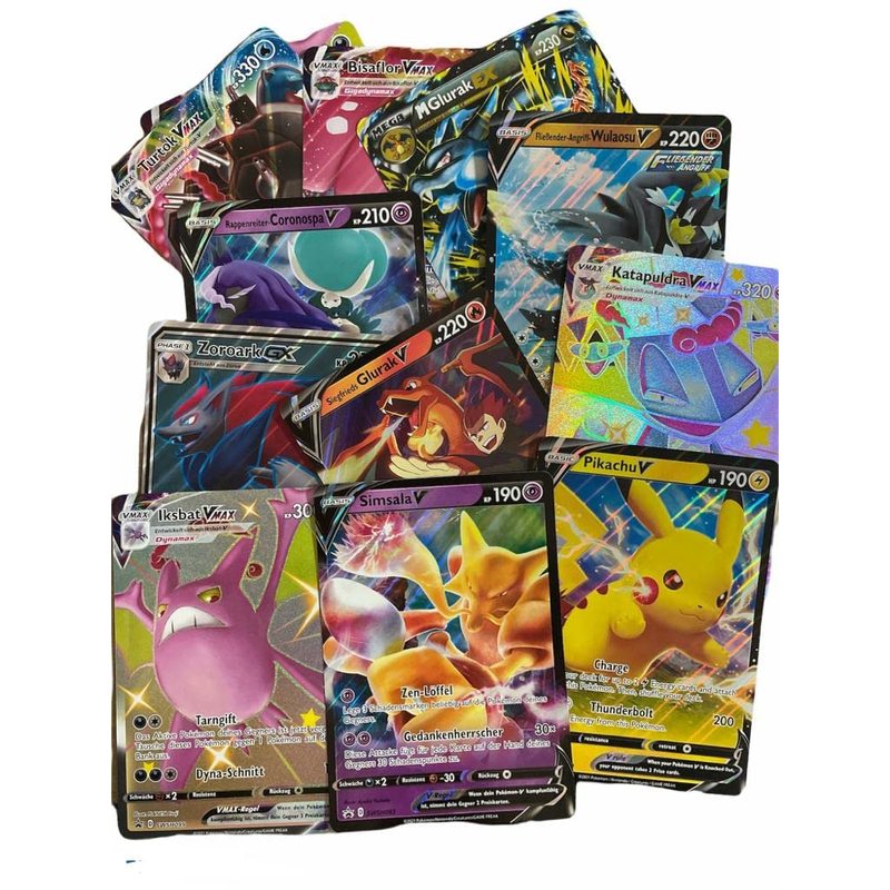 Pokémon XXL Inglés Paquete de 2 Jumbo Sobre Tamaño Aleatorio Raridad V/VMAX/HOLO/EX/GX