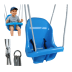 Colgacama tipo cubo para niños con cinturón de seguridad y cuerdas ajustables, asiento con respaldo alto y protección lateral, polipropileno duradero resistente a las condiciones climáticas y radiación UV, colgacama fácil de limpiar para el jardín, terraz