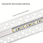 Perfil de canal de aluminio LED | Longitud de 2 m, ancho total de 6 cm | Ranura de 2.3 cm | Riel de montaje empotrado profundo | Sin fuente de luz | Ideal para montar tiras LED en techos, gabinetes, estantes, iluminación de cocina
