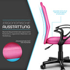 Silla de Oficina TRESKO® con Reposabrazos, Altura Ajustable Continua | Silla Giratoria de Malla Transpirable | Silla de Escritorio con Ruedas de Plástico Ligeras, Superficie Acolchada, Ajuste Ergonómico | Silla de Ordenador Ideal para Oficina en Casa, Hab