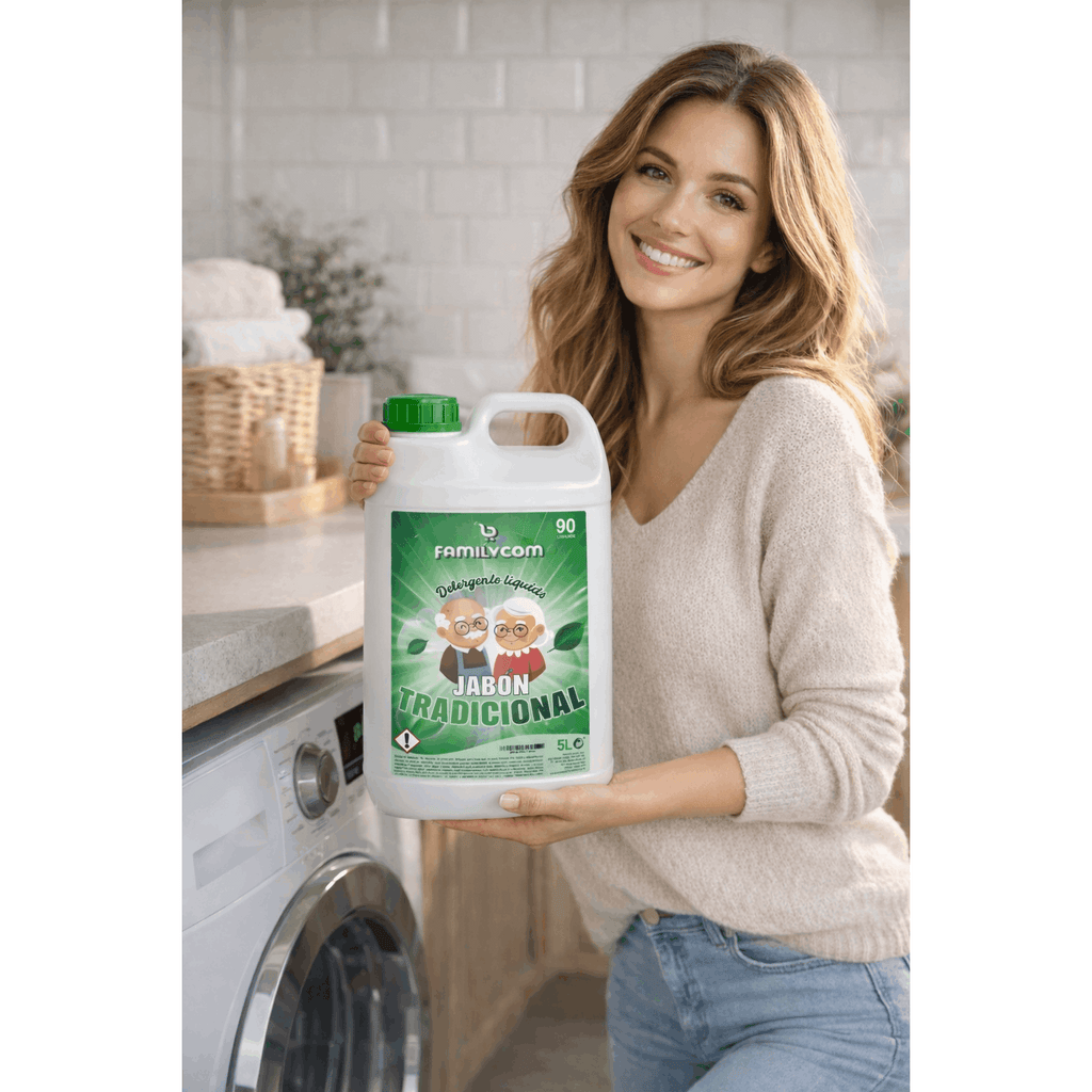 Detergente Liquido para Lavadora Profesional Marsella Tradicional 5L, Detergente para Ropa Blanca y de Color con Fórmula Concentrada, 90 lavados, Jabón Natural para una Ropa Limpia y Cuidada