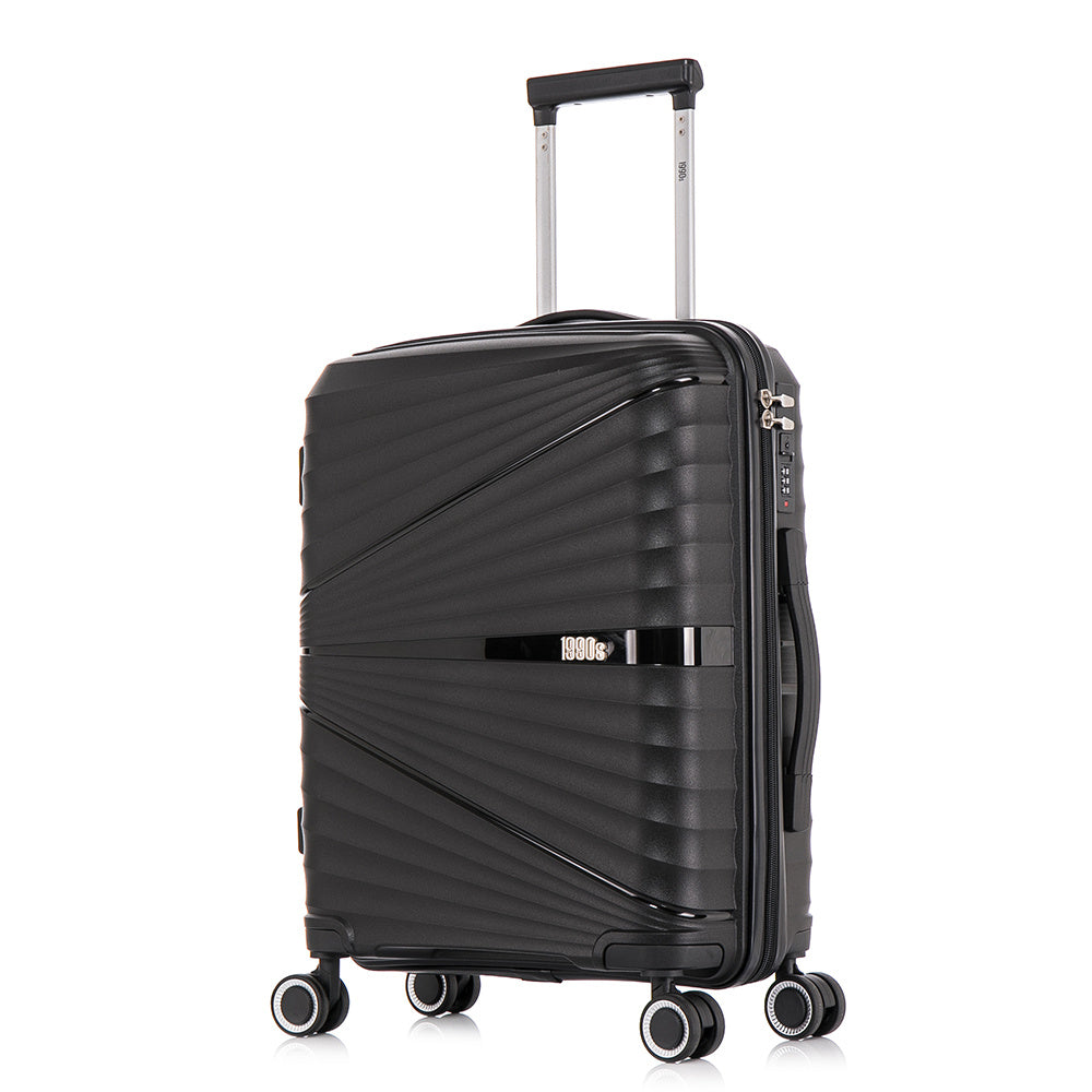 Maleta de cabina de 55x39x21.5cm (46L) de polipropileno - Candado incrustado - 20 pulgadas - RK06 Choco Azul Marino