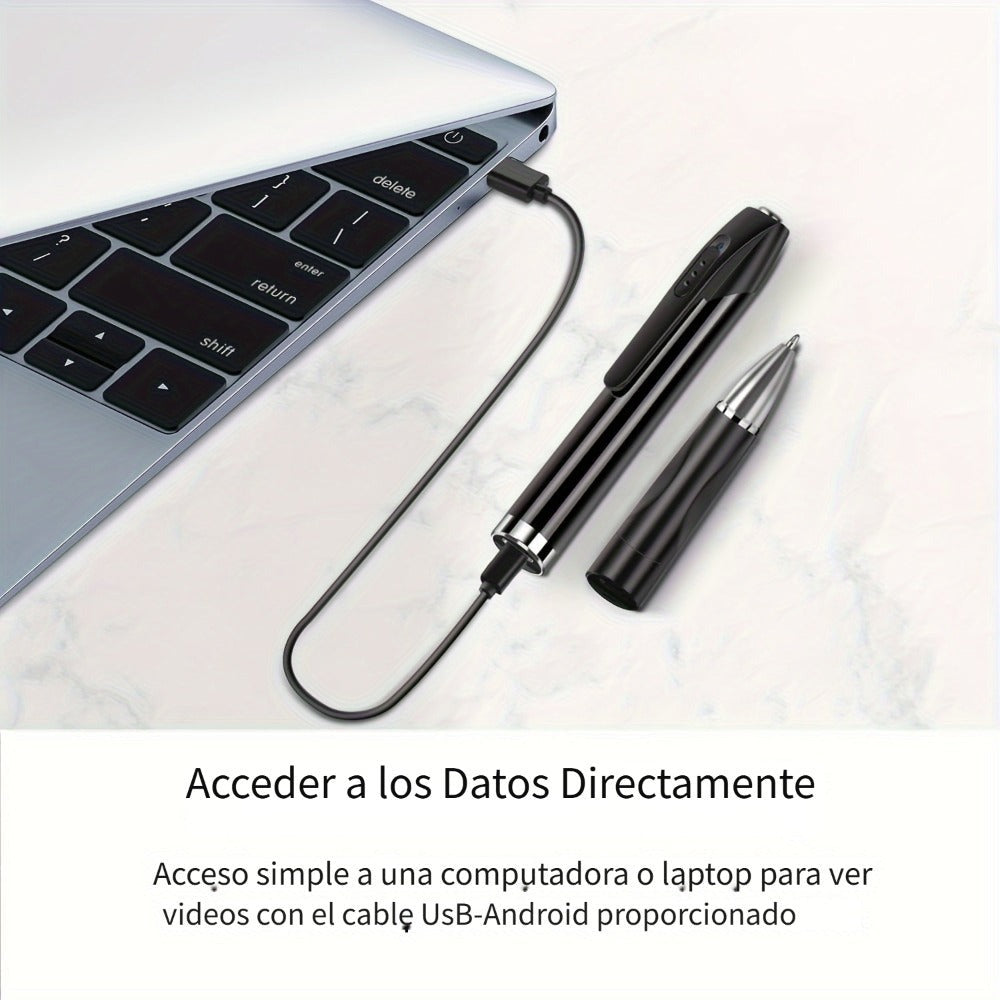 Grabadora de Video Inteligente con Cámara en Forma de Bolígrafo 1080P, Batería Portátil Integrada, Detección de Movimiento AI, Larga Autonomía, Grabación de Reuniones y Conferencias, Compatible hasta Tarjeta SD de 256G