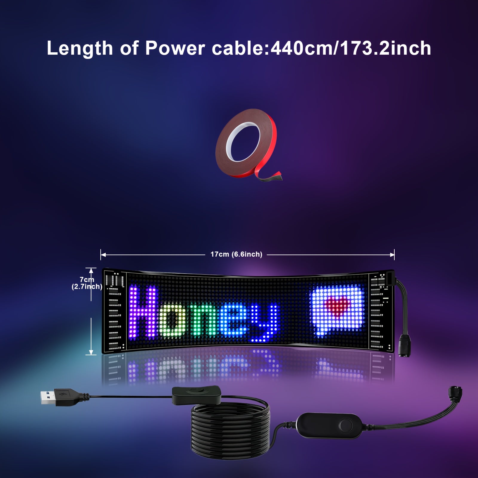Tira de luz LED RGB flexible multiusos, panel de matriz LED programable por USB con control de aplicación, imagen para tienda, decoración del hogar, RGB de color completo