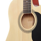 BAKAJI Guitarra Acústica Eléctrica de 41 Pulgadas con Estuche, Kit de Reemplazo de Cuerdas, Púas, Cable de Amplificador y Correa, Guitarra Folk Cutaway para Adultos y Principiantes