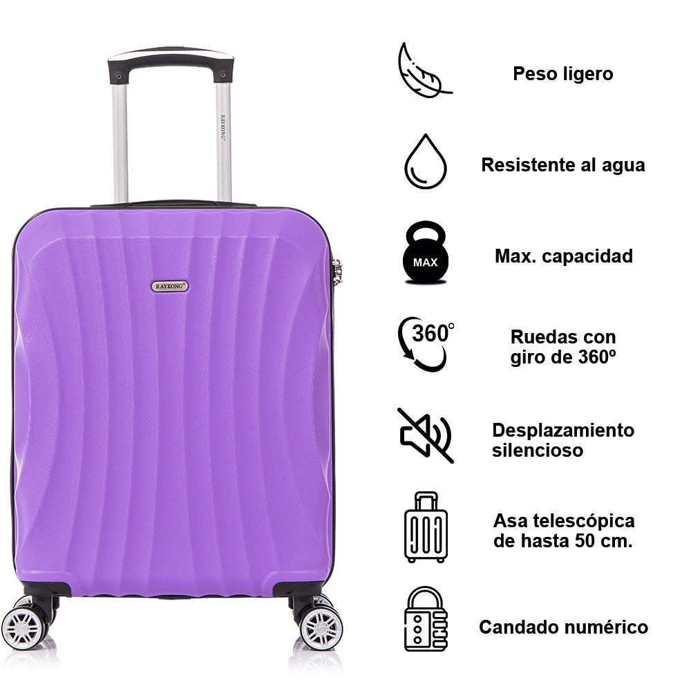 Maleta Cabina ABS 55x40x20cm (44L)- 20 Pulgadas - Negro/Azul/RosaDorado/Plateado/Amarillo/Rojo/Turquesa/Verde/Menta/Morada