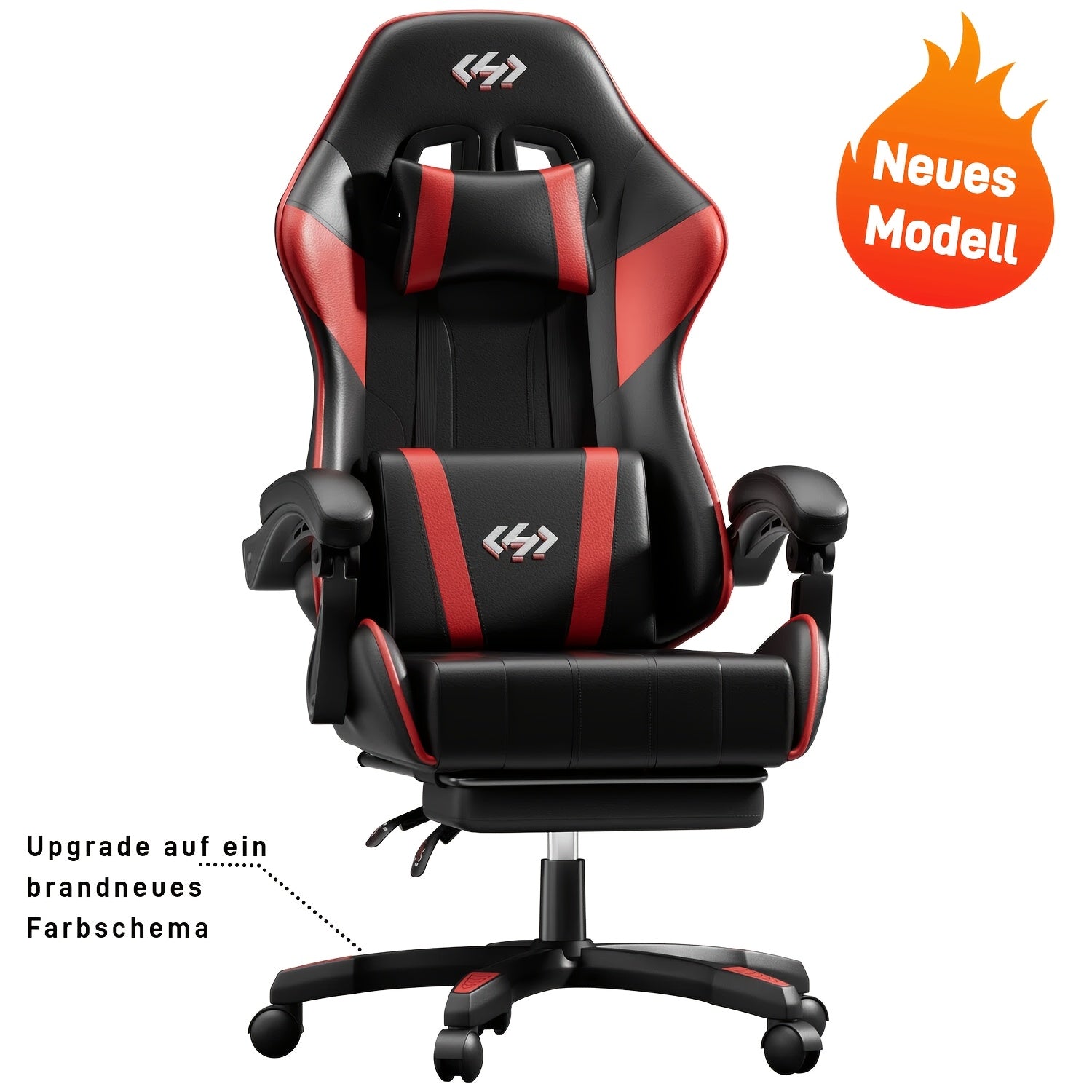 Silla de gaming ergonómica con acolchado de resorte ultrasuave, silla de oficina con reposacabezas y soporte lumbar, ángulo de inclinación y reposapiés ajustables, hecha de piel sintética duradera, regalos para novio