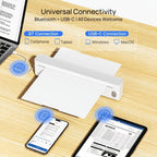 Impresora Térmica Inalámbrica A10A, Batería de 1800Mah, Impresora Móvil Compacta para Viajes, Oficina, Hogar, Incluye 10 Hojas de Papel Térmico. Compatible con Smartphones y Computadoras