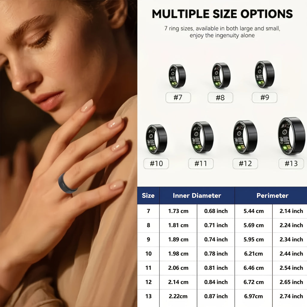 [dukou] Nuevo Anillo Inteligente con Compartimento de Carga, Fitness, Pasos, Distancia, Calorías, Sueño, Ejercicio, Compatible con iPhone y Android, Carga USB, Regalo Ideal para San Valentín/Año Nuevo