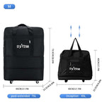 1 bolsa de viaje plegable de gran capacidad - Ligera, portátil, tela Oxford - Ideal para camping, senderismo, viajes familiares, eventos deportivos, escapadas de fin de semana, compras, mudanzas, con ruedas (negro)
