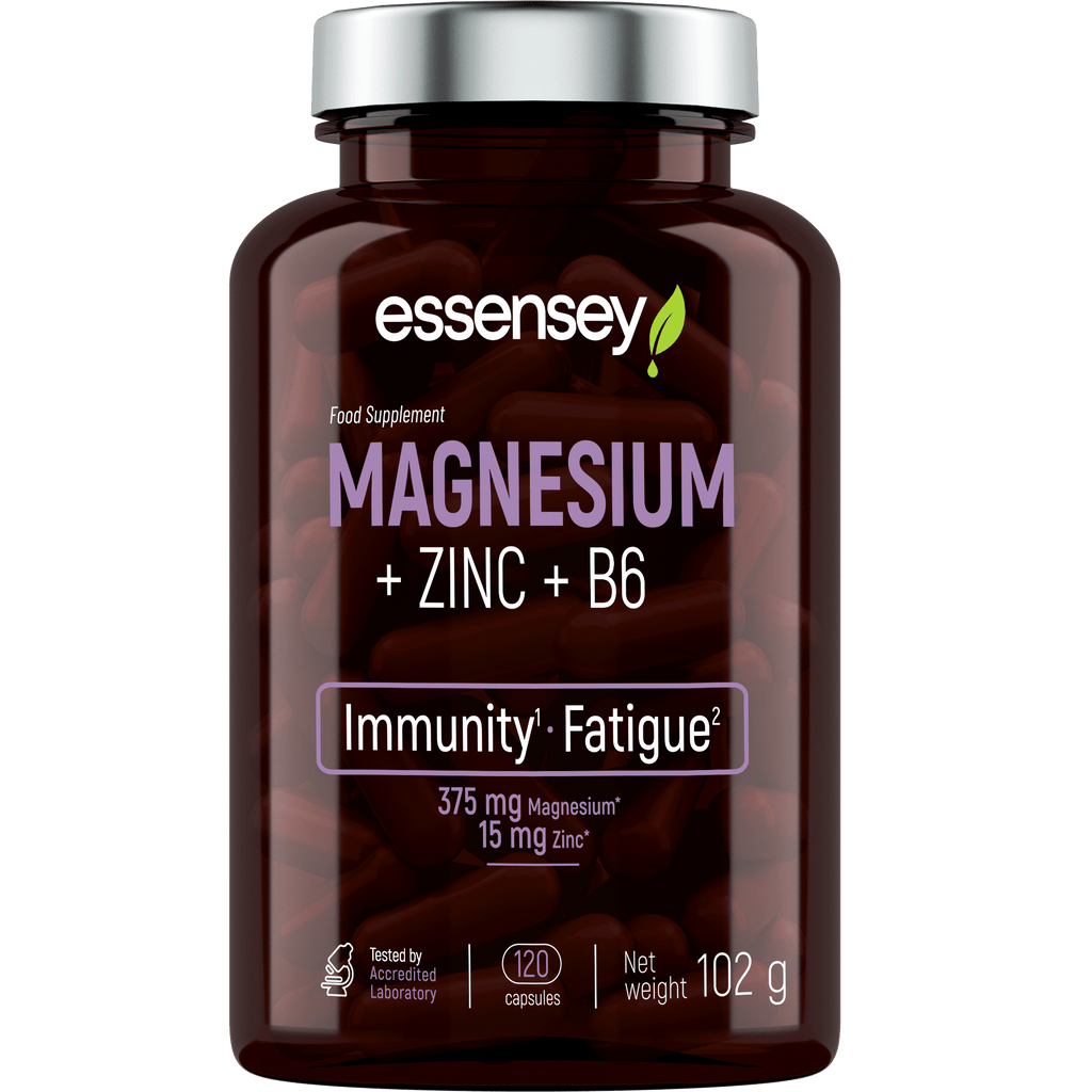 Essensey Magnesio Zinc B6 90 Cápsulas | Cápsulas Vegetales con Minerales y Vitaminas