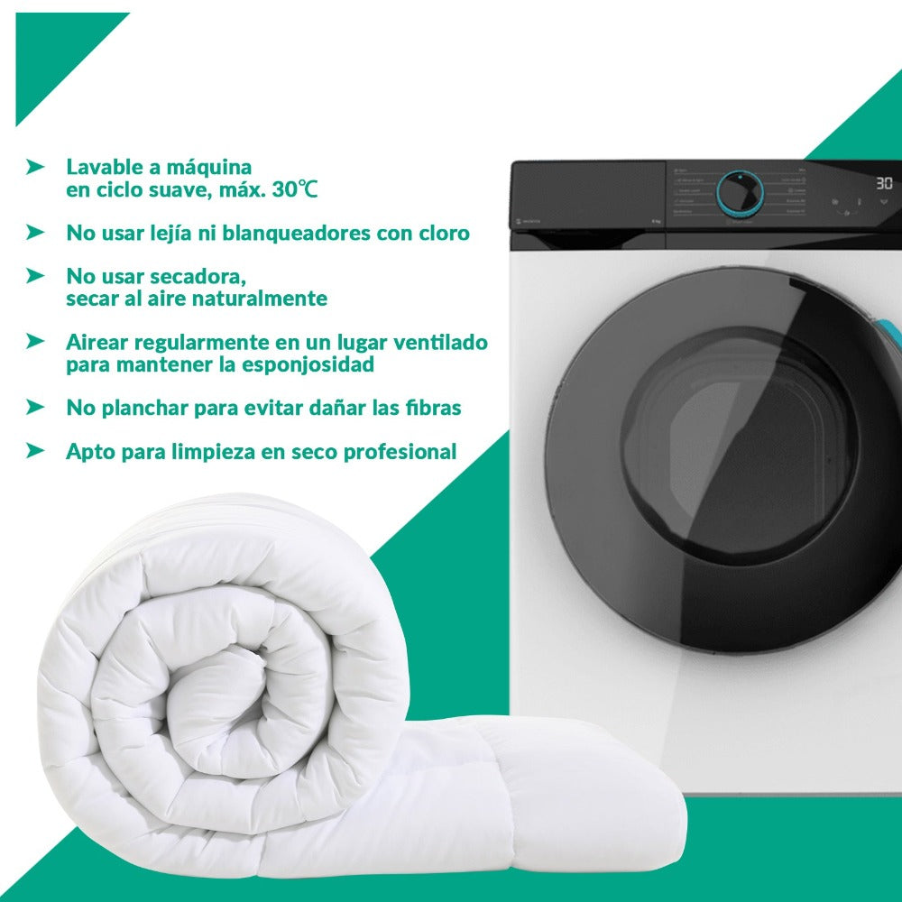 Edredón Nórdico Otoño-Invierno 300g, Fibra Suave Tacto Plumón, Relleno para Cama 90-180cm