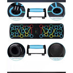 Tabla de flexiones multifuncional plegable，Entrenador de flexiones multifuncional plegable y portátil con asas antideslizantes y 2 bandas de resistencia. Diseño antideslizante, desmontable y fácil de guardar.barra de empuje para gimnasio en casa, manija d