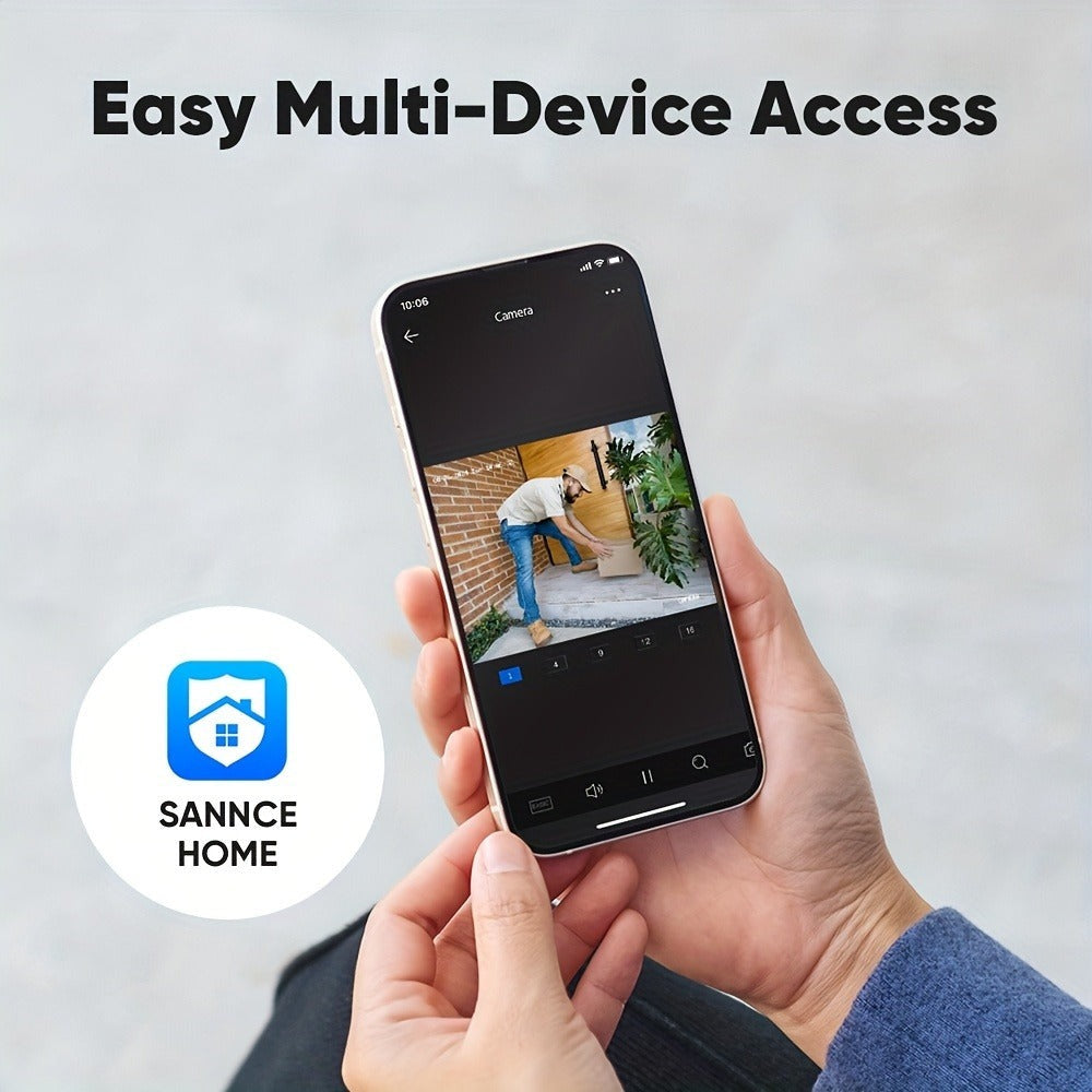 Sistema de Cámaras de Seguridad SANNCE 8CH 1080P, Grabadora de Video CCTV 5 en 1 con 4 Cámaras de Seguridad Cableadas, Visión Nocturna IR de 20m, Detección Inteligente de Personas/Vehículos, H.265+