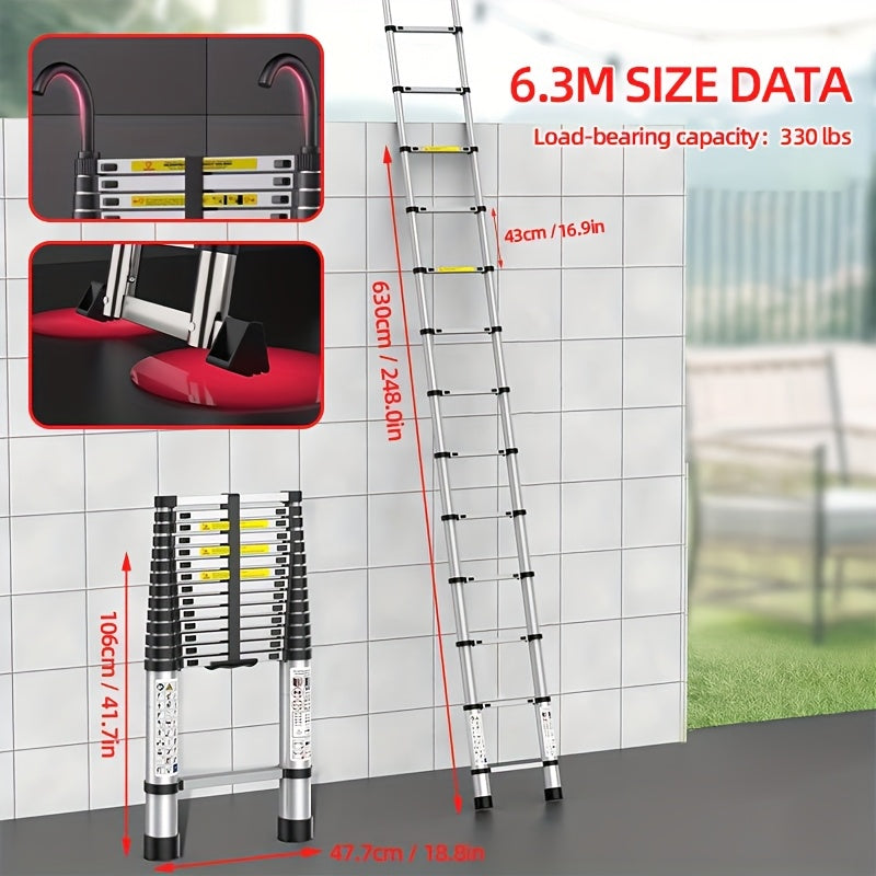 Escalera plegable para limpieza, almacenaje y bricolaje | 150kg y Acero Inoxidable y Plegable