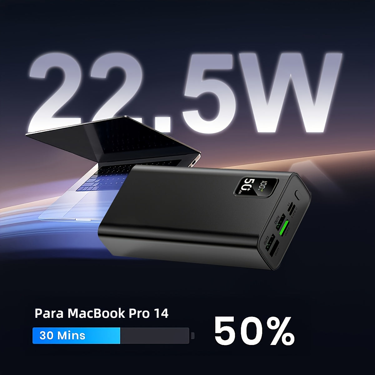 Power bank para carga durante viajes y uso diario | 50,000mAh