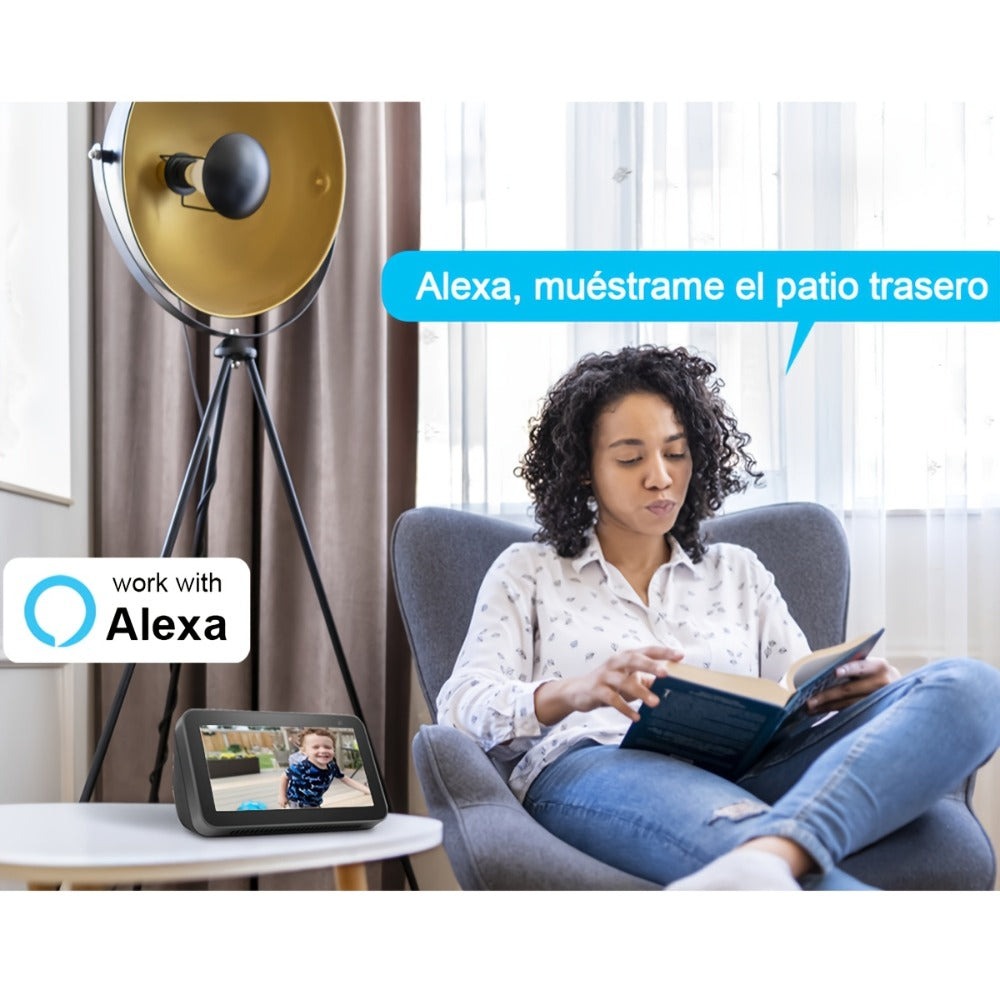 ANRAN Cámara de exterior inalámbrica de 3MP con batería de respaldo, visión nocturna a color, detección humana y audio bidireccional, alarma de sirena, adecuada para vigilancia empresarial, almacenamiento en la nube/SD, compatible con Alexa