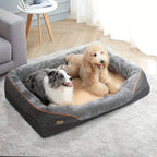Cama ortopédica extragrande para perro, cama para mascotas de espuma de esponja, con funda lavable con cremallera, sofá tumbona para perros, para perros grandes y jumbo, regalo de juguete con chirrido, XL-3XL