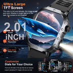 GWENLAND 2025 Smartwatch Estilo Deportivo - Pantalla de 2.2.54cm, Llamada Inalámbrica, Modos Multi-Deporte, Notificación de Mensajes, Foto Remota, Control de Música, Cuerpo de Aleación, Recargable por USB, Regalo Ideal para Entusiastas de la Aventura al A