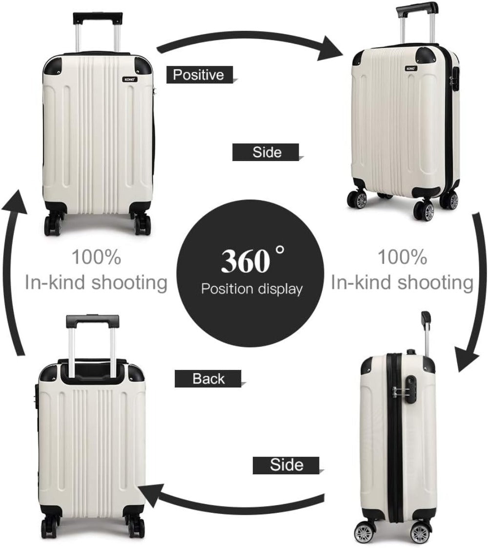 Maleta de embarque de carcasa rígida ABS 55x35x20cm, carrito de viaje, equipaje de mano de cabina, 33L, regalo de Black Friday, Día de Acción de Gracias, Navidad