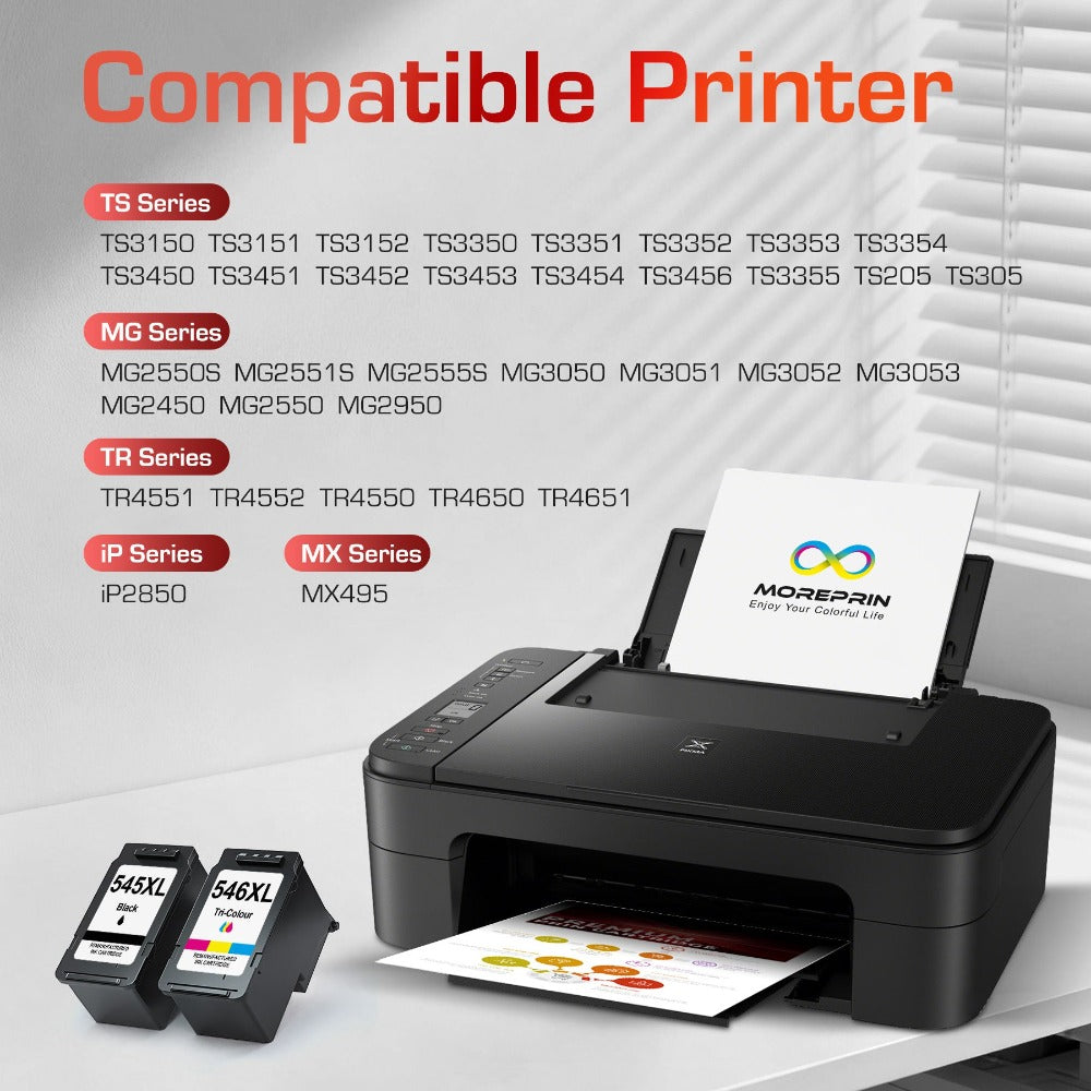 Paquete múltiple de cartuchos de tinta compatibles para impresora Canon 545XL 546XL, 1/2/3/4 unidades, cartuchos PG 545XL CL 546XL, cartuchos de tinta para impresora Canon 545 546 XL para MG2450 MG2550 MG2950 MG2550s TR4550 TR4551 TR4650 TS3350 TS3450, co