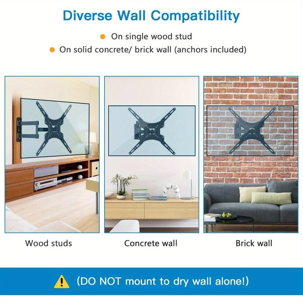 Soporte de pared para TV ajustable de 22KG con soporte de pantalla giratorio y inclinable, máximo VESA 400X400, adecuado para TVs y monitores de 14-55 pulgadas (modelo NS-117B-2)